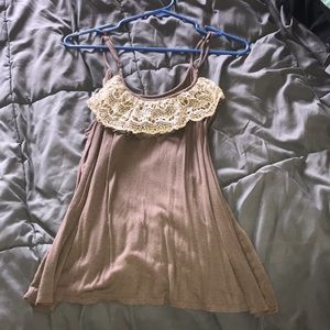 A brown laced tank top